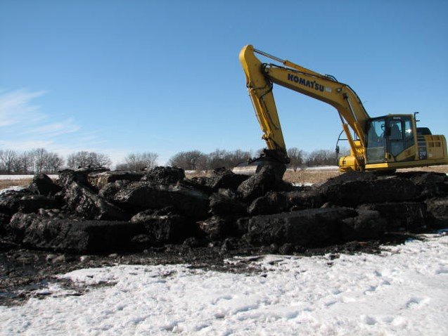 Removal of cattail mats