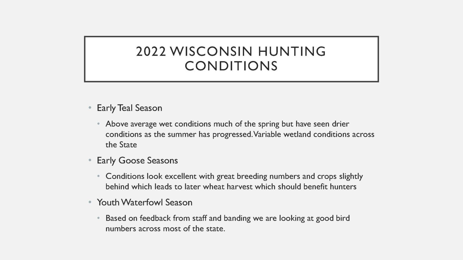 2022 Waterfowl Season Update Wisconsin Waterfowl Association