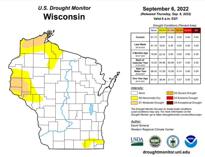 Wisconsin Drought Conditions 2021 vs 2022 Wisconsin Waterfowl